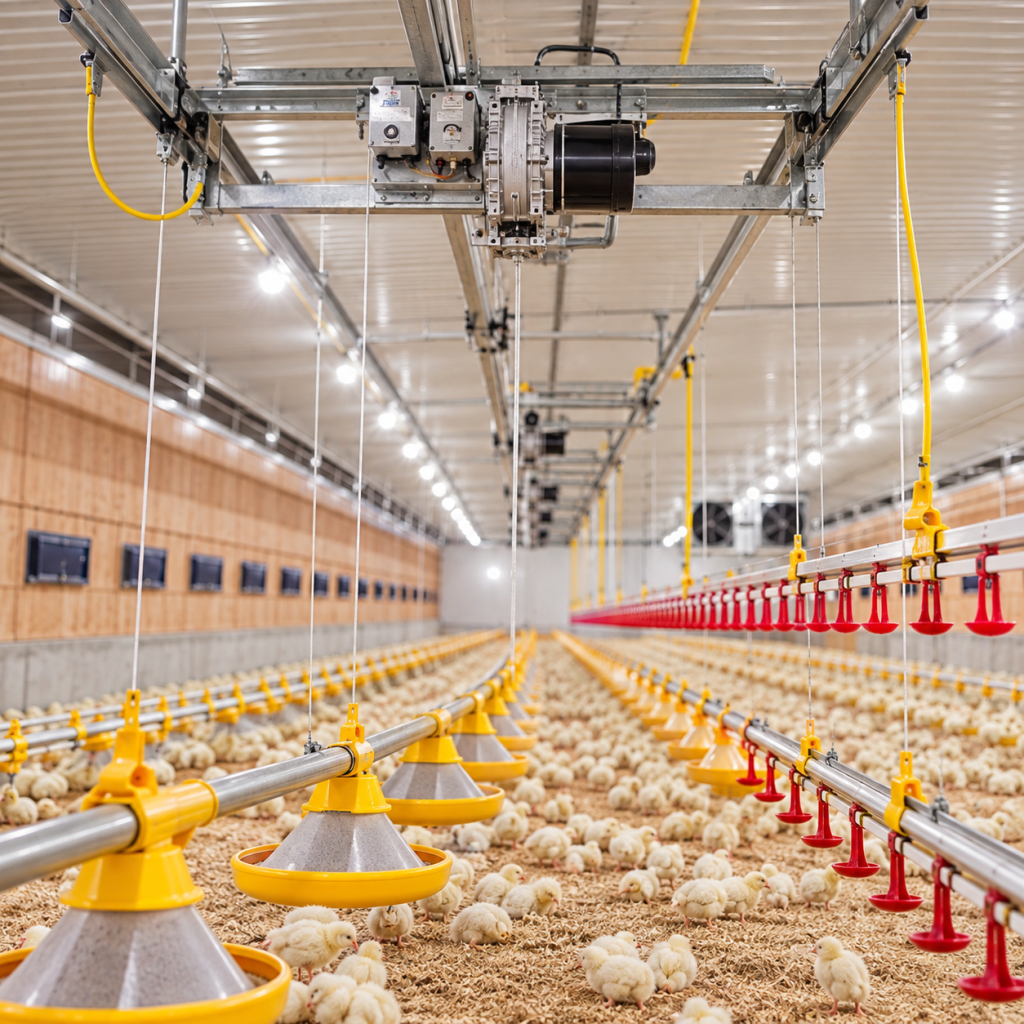 Image of Custom Auto Winch Systems: Powerful, Quiet Lifting for Modern Poultry Barns