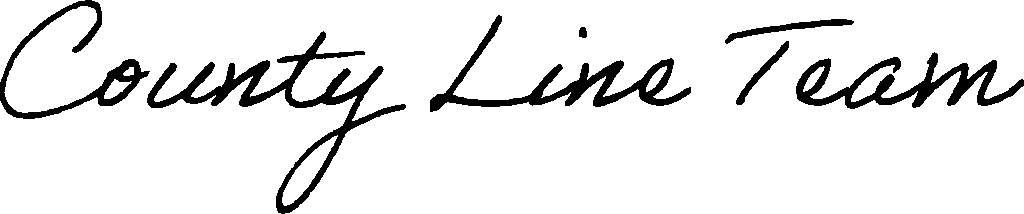 A cursive, signature spelling county line team