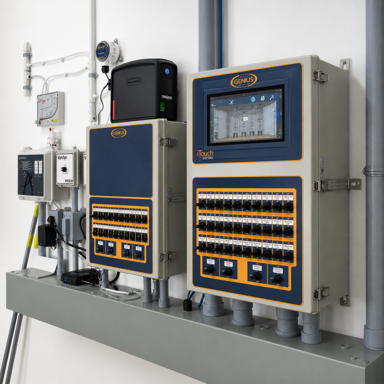 Genius iTouch poultry climate control system installed with barn environmental controls
