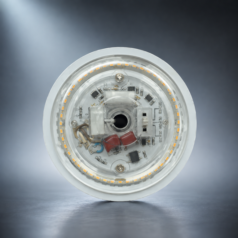 EH80 LED luminaire with circular LED light module and electronic components