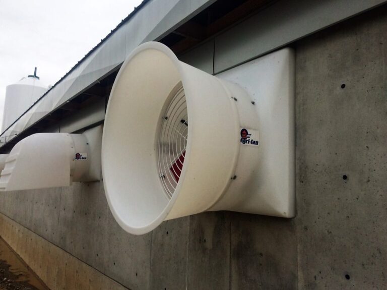 Agri-Fan ventilation fan mounted on an agricultural building