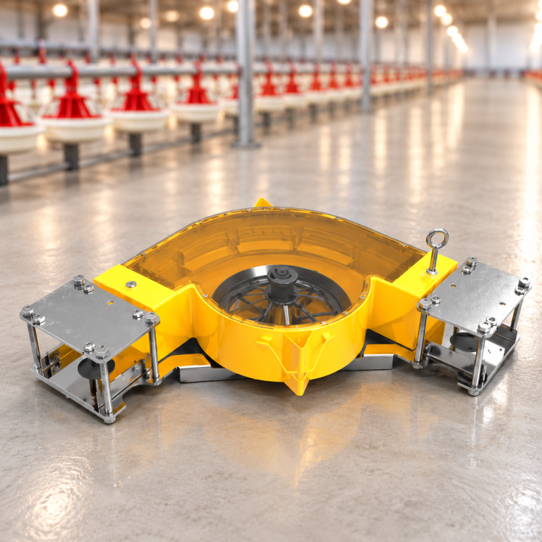 LANDMECO breeder spin feeder for poultry feed distribution