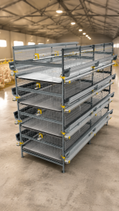 M-MEU Series multi-tier laying cage system for commercial layer housing