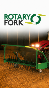 Rotary Fork agricultural equipment attachment for farm operations