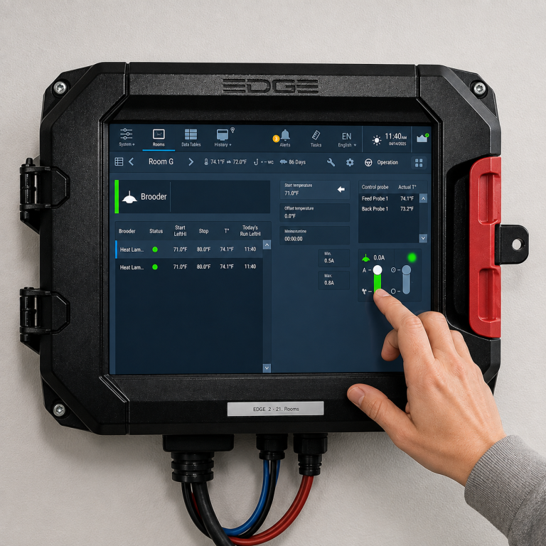 AP EDGE 2 controller touchscreen for poultry environmental control