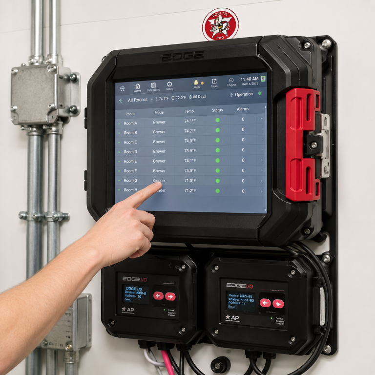 AP EDGE 2 controller and I/O modules for poultry environmental control