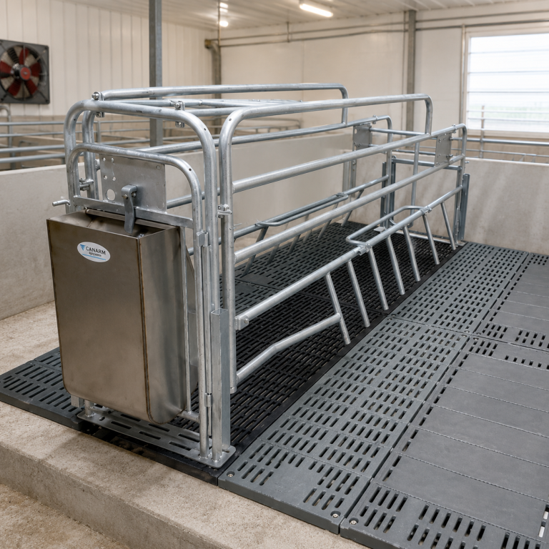Integra flooring system with livestock farrowing pen
