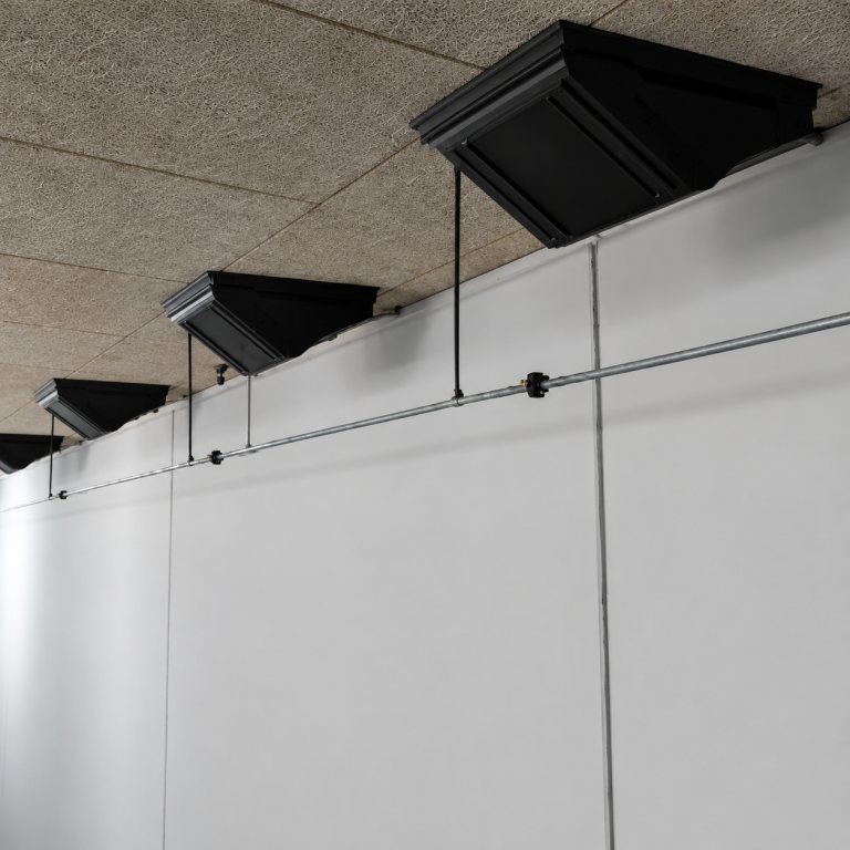 DA 1540 ceiling inlets installed for livestock barn ventilation