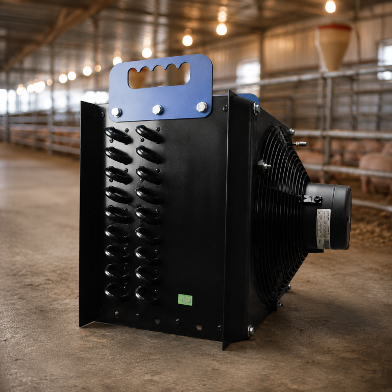MultiHeat Rad Heater for livestock barn heating and air circulation