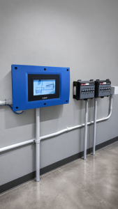 SKOV BlueControl Production Controller installed for poultry production control