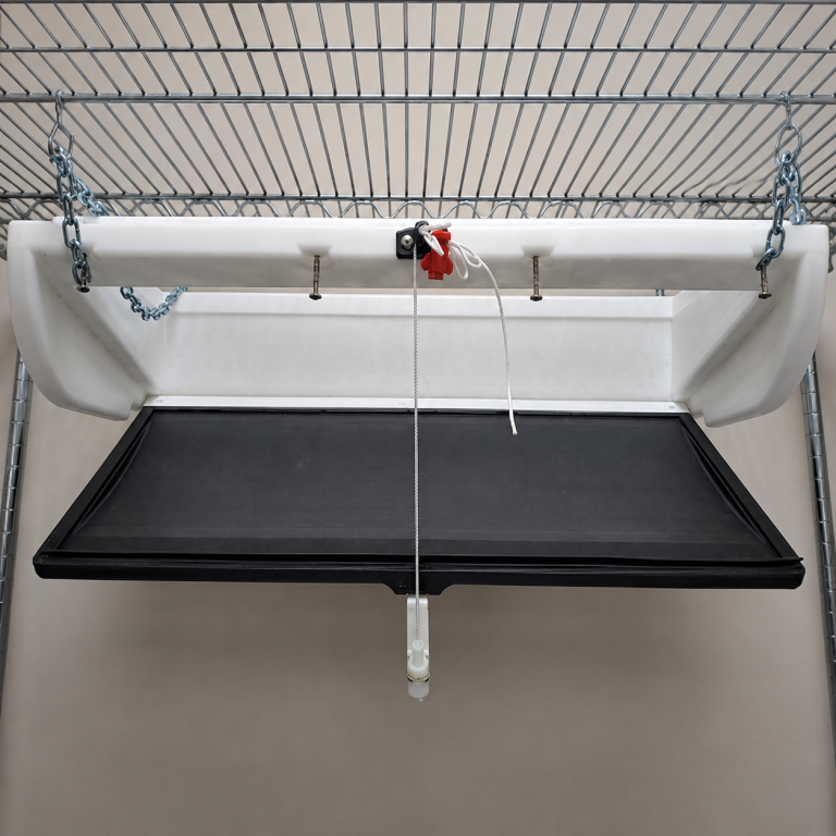 Flow-Right ceiling air inlet installed in a barn ventilation system